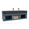 Castello Usa Nile 60" Wall Mounted Blue Vanity With Black Top And Brushed Nickel Handles CB-MC-60BLU-BN-2053-BL - alternate 6